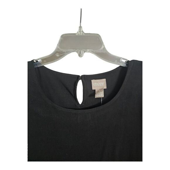 CHICO'S Black Sleeveless Popover Dress - Size 1 NWT - Picture 4 of 11